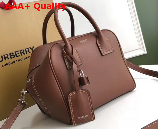 Burberry Small Leather Cube Bag in Brown Replica