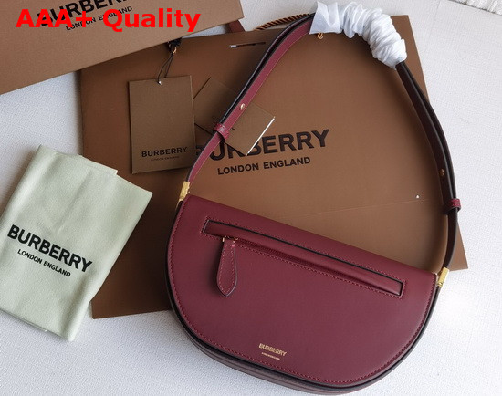 Burberry Small Leather Olympia Bag in Burgundy Replica