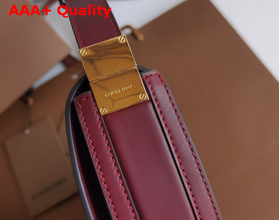 Burberry Small Leather Olympia Bag in Burgundy Replica