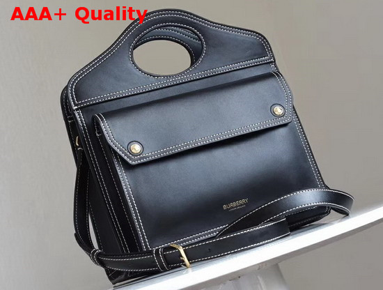 Burberry Small Leather Pocket in Black Calf Leather Replica