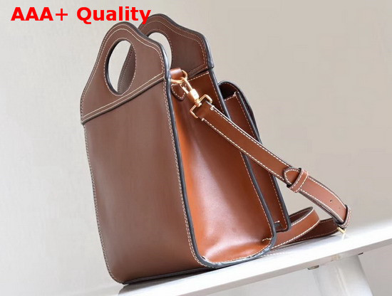 Burberry Small Leather Pocket in Brown Calf Leather Replica