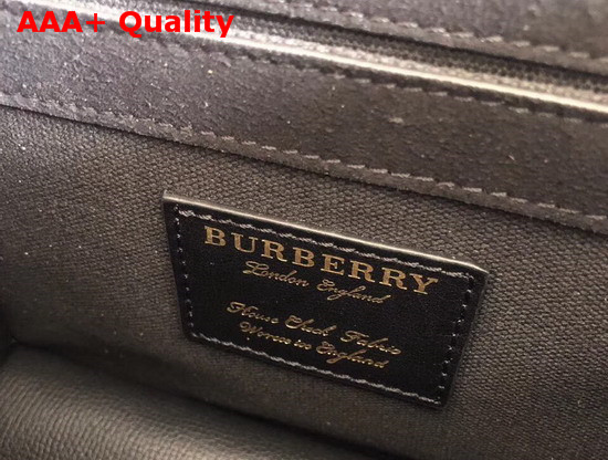 Burberry Small Leather and House Check Crossbody Bag Black Replica