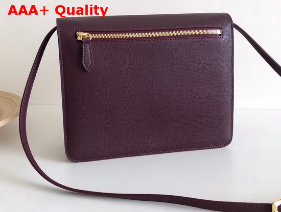 Burberry Small Leather and House Check Crossbody Bag Mahogany Red Replica