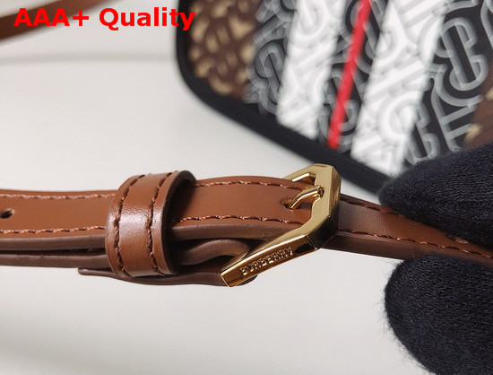 Burberry Small Monogram Stripe E Canvas TB Bag Bridle Brown Replica