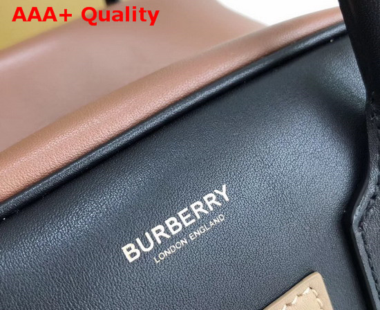 Burberry Small Panelled Leather Cube Bag Black Replica