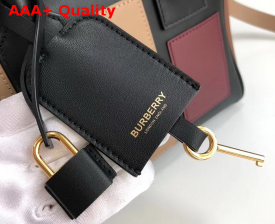 Burberry Small Panelled Leather Cube Bag Black Replica