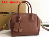 Burberry Small Stripe Intarsia Leather Cube Bag Malt Brown and Pale Blue Replica