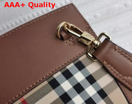 Burberry Small Vintage Check Society Top Handle Bag Archive Beige Tan Replica
