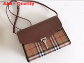 Burberry Small Vintage Check and Leather Crossbody Bag Tan Replica