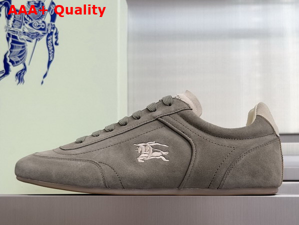 Burberry Suede Knight Runner Sneakers Airforce Green and Tawny Beige Replica