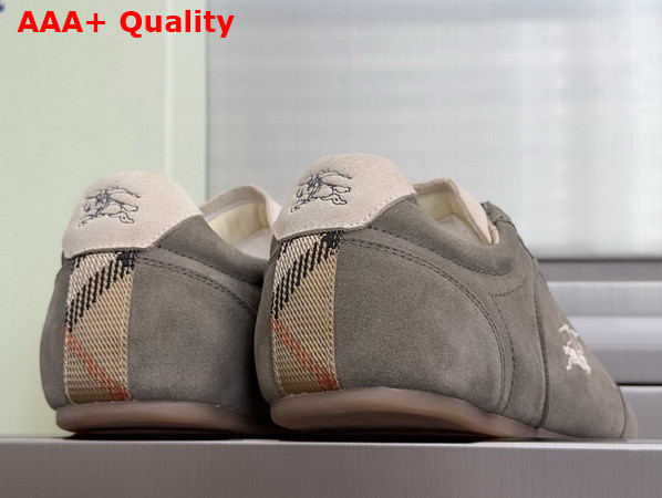 Burberry Suede Knight Runner Sneakers Airforce Green and Tawny Beige Replica