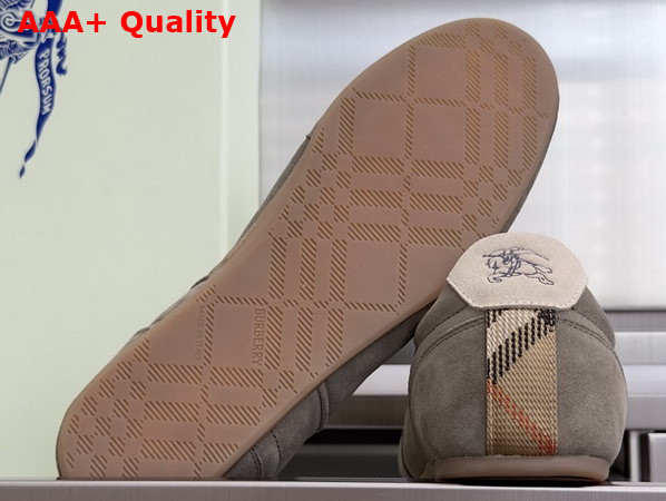 Burberry Suede Knight Runner Sneakers Airforce Green and Tawny Beige Replica