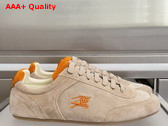 Burberry Suede Knight Runner Sneakers Flax Beige and Pumpkin Orange Replica