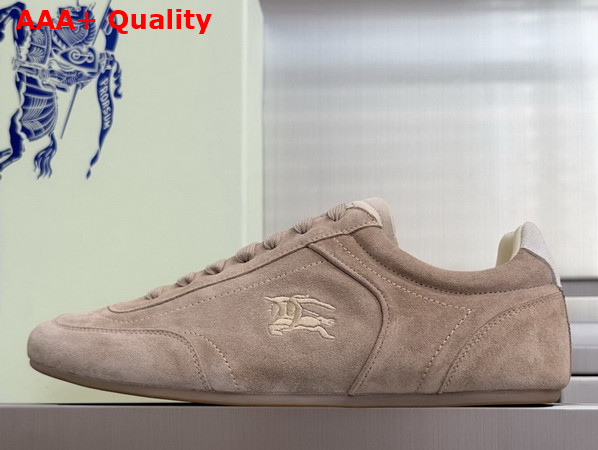 Burberry Suede Knight Runner Sneakers in Flax Beige Replica
