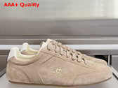 Burberry Suede Knight Runner Sneakers in Flax Beige Replica