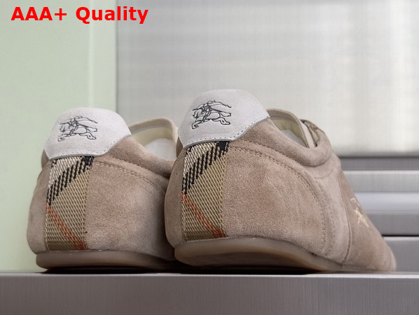 Burberry Suede Knight Runner Sneakers in Flax Beige Replica
