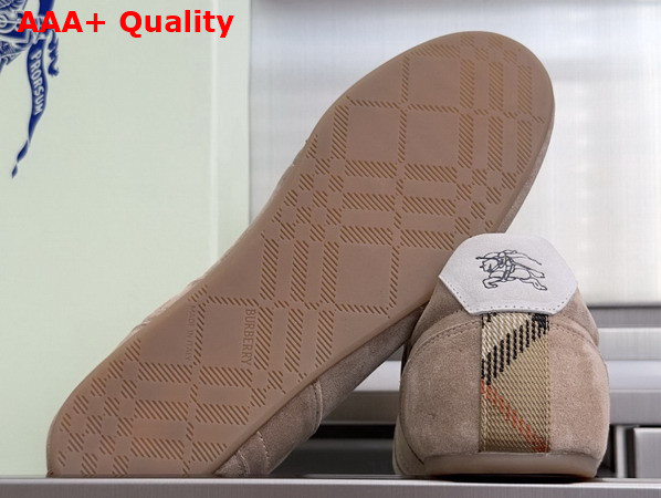 Burberry Suede Knight Runner Sneakers in Flax Beige Replica