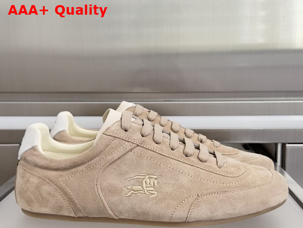 Burberry Suede Knight Runner Sneakers in Flax Beige Replica