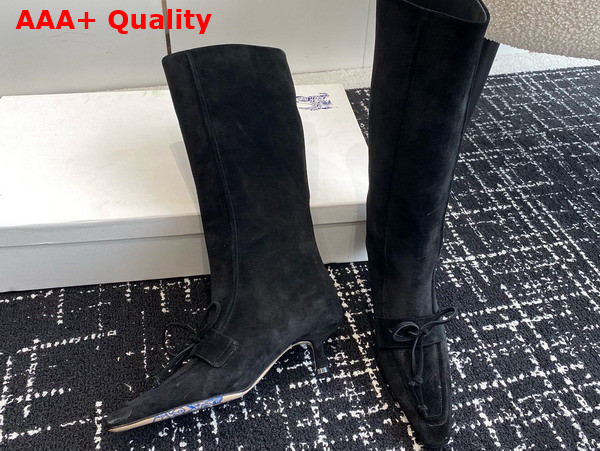 Burberry Suede Storm Boots in Black Replica