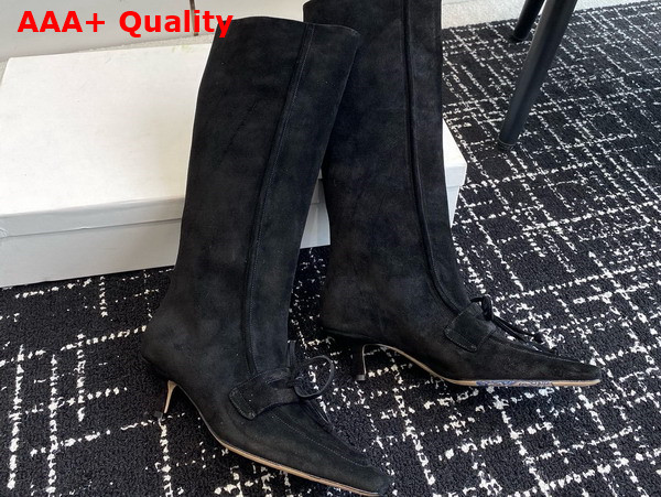 Burberry Suede Storm Boots in Black Replica