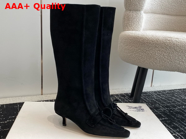 Burberry Suede Storm Boots in Black Replica