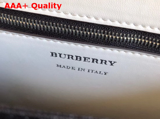 Burberry The 1983 Check Link Bag with Leather Trim Chalk White Replica