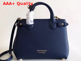 Burberry The Small Banner in Leather and House Check Ink Blue Replica