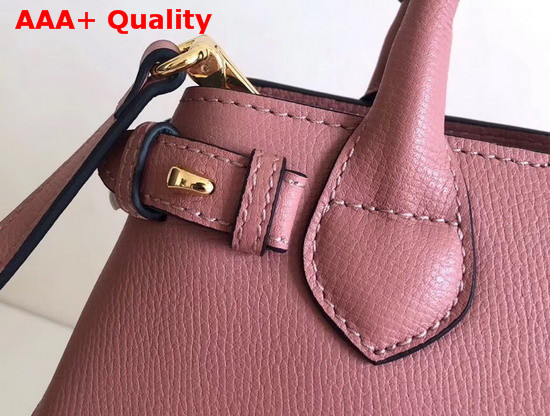 Burberry The Small Banner in Leather and House Check Mauve Pink Replica