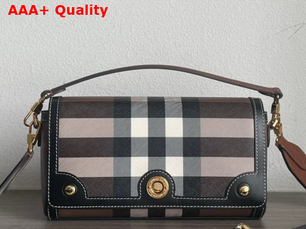 Burberry Top Handle Note Bag in Dark Birch Brown Replica