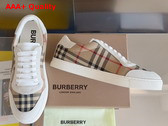 Burberry Vintage Check Cotton and Suede Sneakers Brich Brown Replica