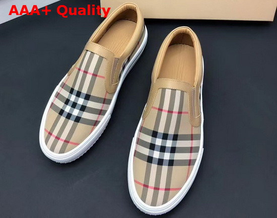 Burberry Vintage Check Slip On Sneakers Archive Beige Replica