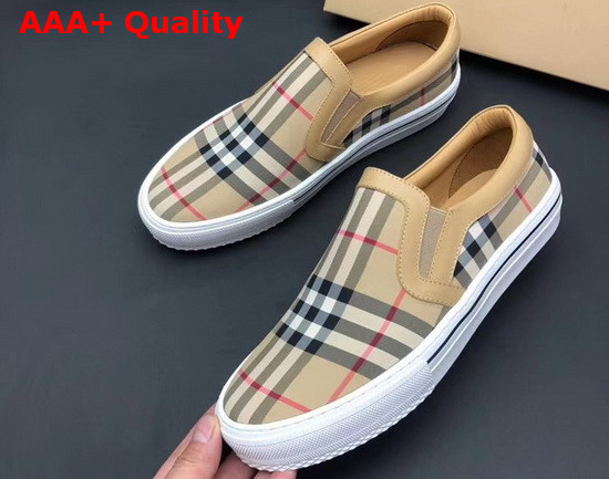 Burberry Vintage Check Slip On Sneakers Archive Beige Replica