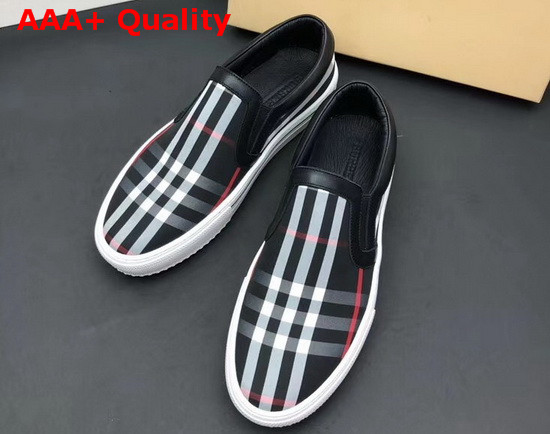 Burberry Vintage Check Slip On Sneakers Black Replica