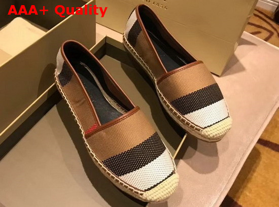 Burberry Vintage Check and Leather Espadrilles Antique Yellow Replica
