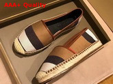 Burberry Vintage Check and Leather Espadrilles Antique Yellow Replica