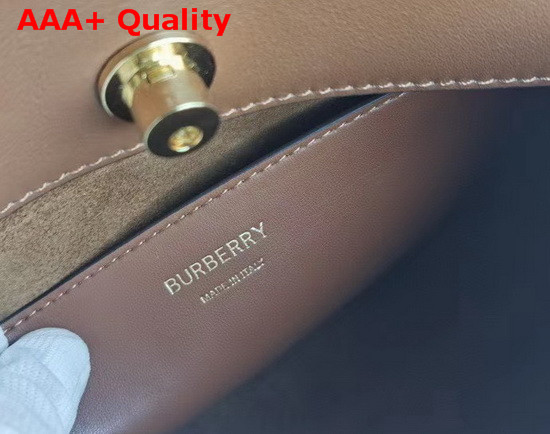 Burberry Vintage Check and Leather Society Clutch Archive Beige Tan Replica