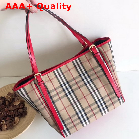 Burberry Vintage Check and Leather Tote Bag Red Replica