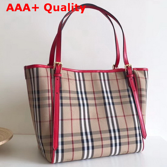 Burberry Vintage Check and Leather Tote Bag Red Replica
