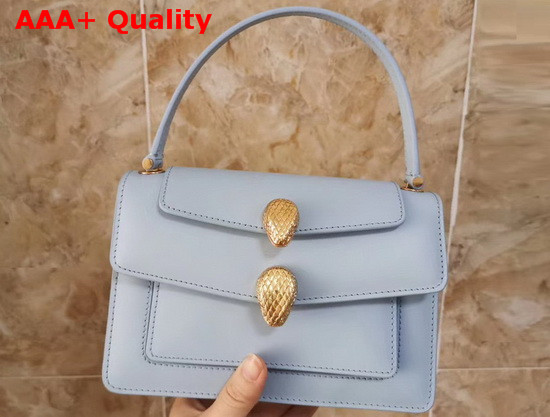 Alexander Wang X Bvlgari Belt Bag in Smooth Baby Blue Calf Leather Replica