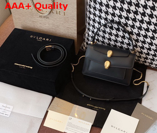 Alexander Wang x Bvlgari Belt Bag in Smooth Black Calf Leather Replica
