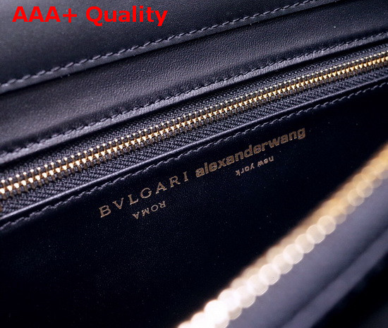 Alexander Wang x Bvlgari Triplette Shoulder Bag in Smooth Black Calf Leather Replica