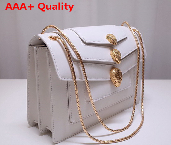 Alexander Wang x Bvlgari Triplette Shoulder Bag in Smooth White Calf Leather Replica