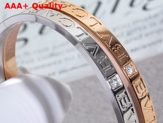 BVLGARI BVLGARI 18 kt Rose Gold Bangle Bracelet with Diamonds Replica