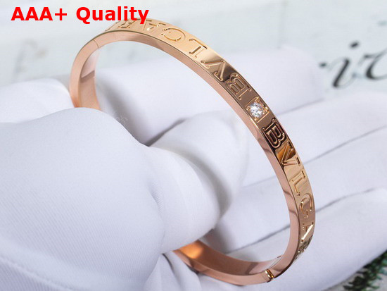 BVLGARI BVLGARI 18 kt Rose Gold Bangle Bracelet with Diamonds Replica