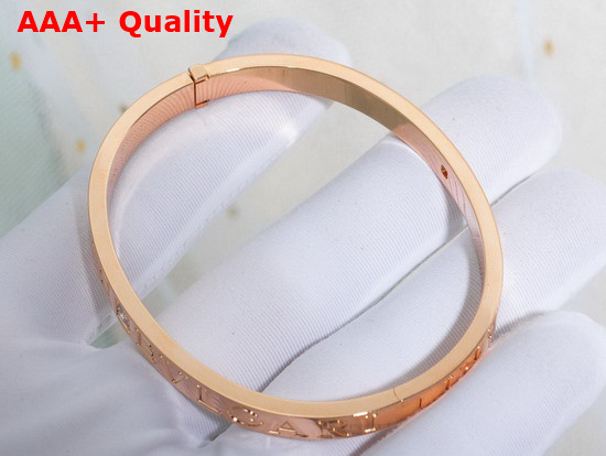BVLGARI BVLGARI 18 kt Rose Gold Bangle Bracelet with Diamonds Replica