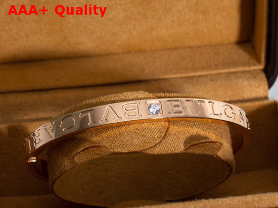 BVLGARI BVLGARI 18 kt Rose Gold Bangle Bracelet with Diamonds Replica