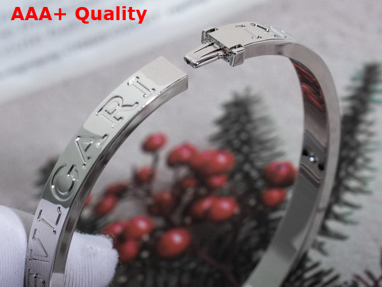 BVLGARI BVLGARI 18 kt White Gold Bangle Bracelet with Diamonds Replica
