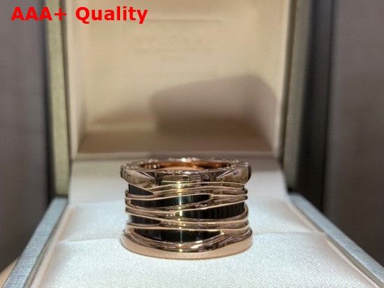 Bvlgari B Zero1 Ring in 18kt Rose Gold and Black Ceramic Replica