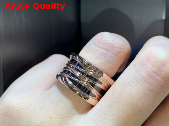 Bvlgari B Zero1 Ring in 18kt Rose Gold and Black Ceramic Replica