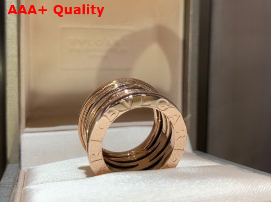 Bvlgari B Zero1 Ring in 18kt Rose Gold and Black Ceramic Replica